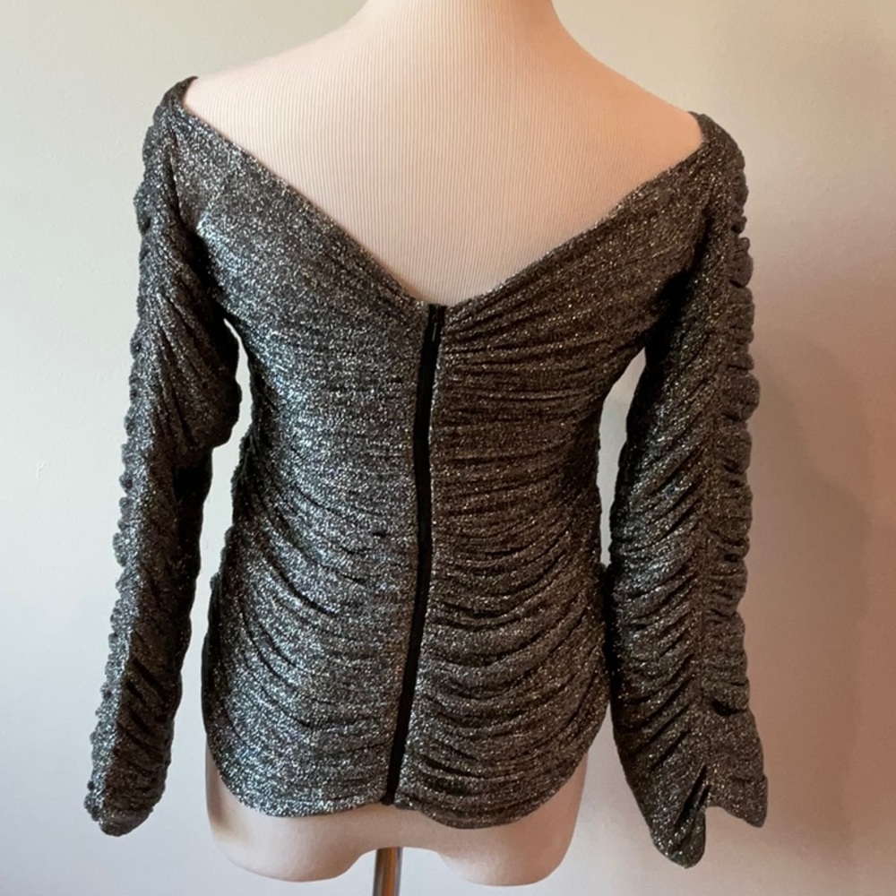 Georgia Alice Metallic off the shoulder Top NWOT - Picture 4 of 11